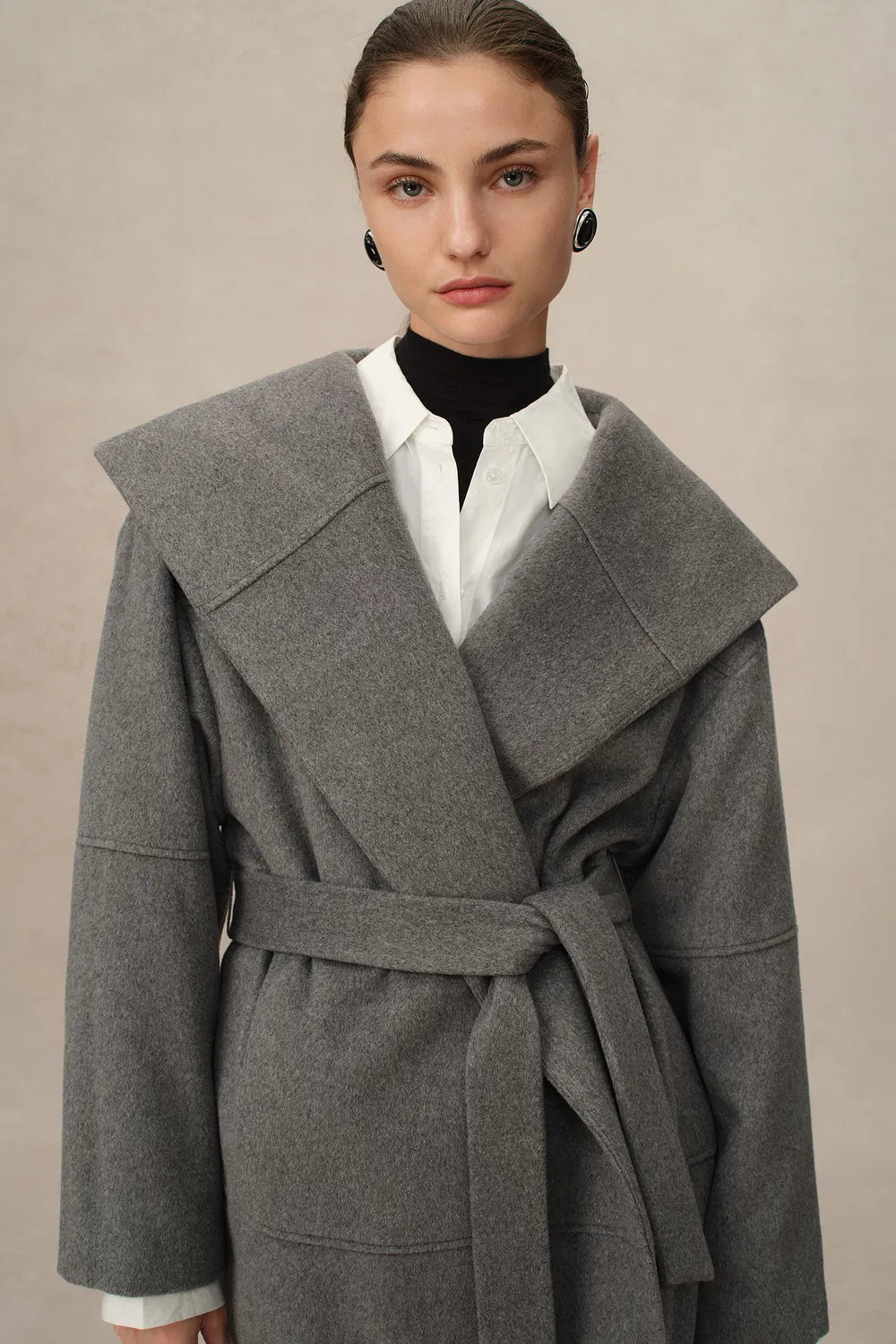 Chesterfield Multi-Piece Structure Hooded Coat in Wool Cashmere