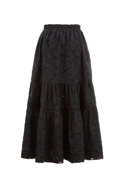 Mischa Midi Skirt in Devoré Viscose Blend