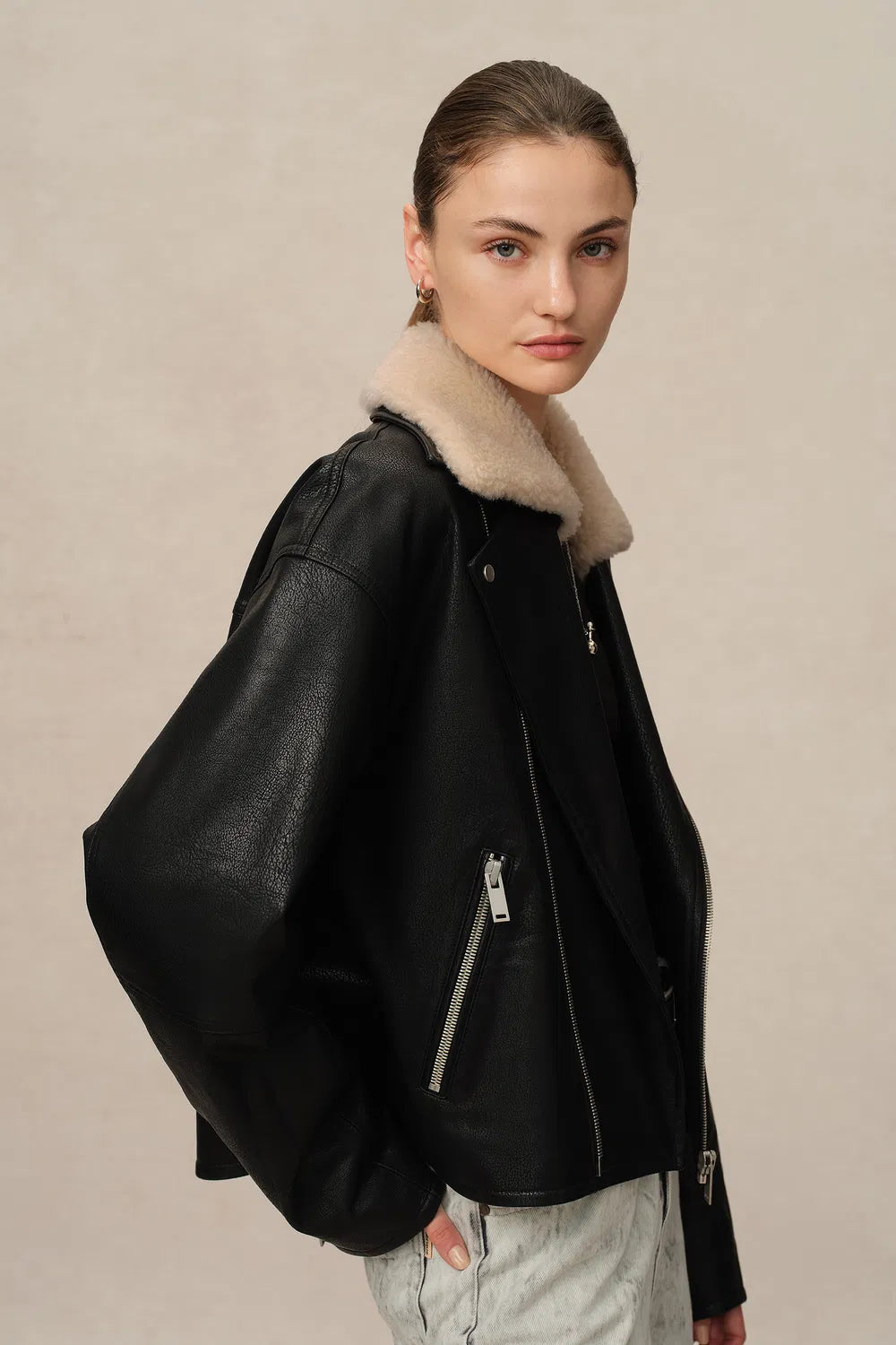 Melford Biker Jacket in Vegan Leather