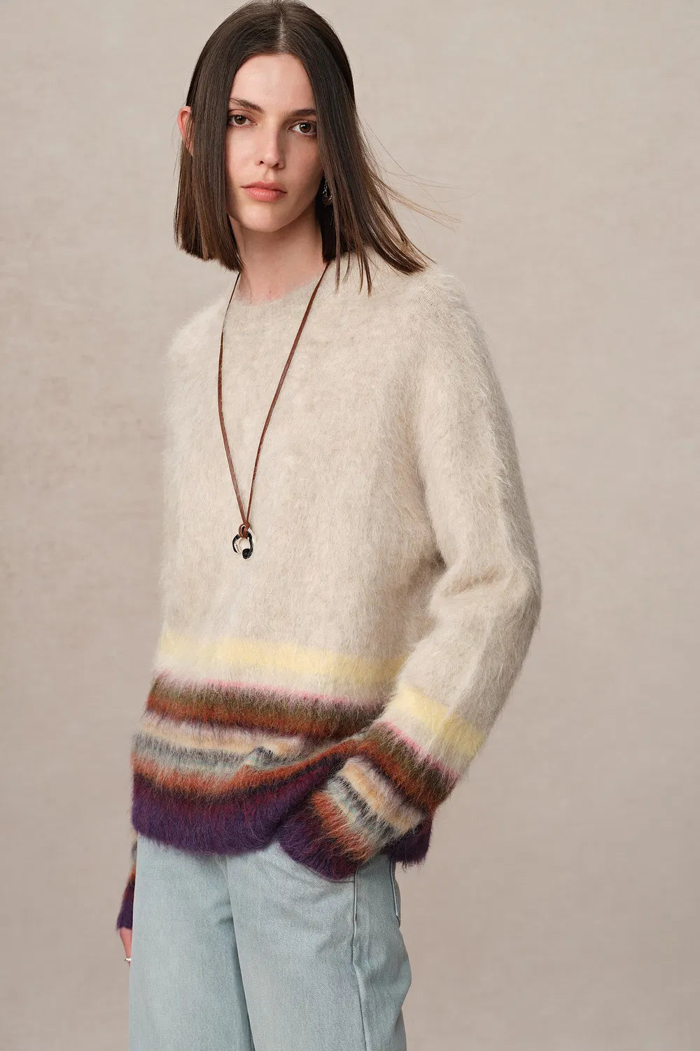 Kiko Striped Knit Sweater in Baby Alpaca Blend