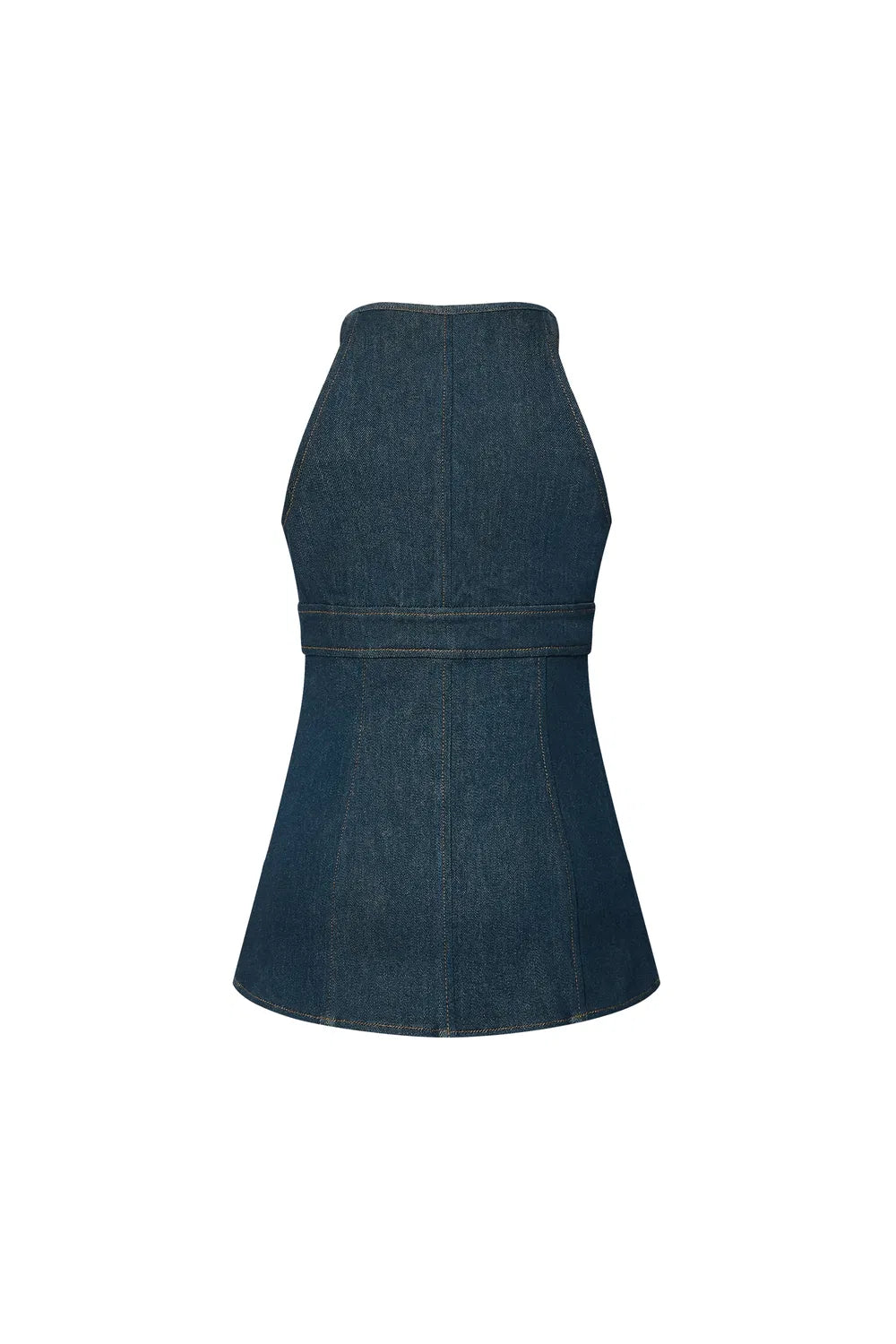 Gus Peplum Vest in Tencel Denim