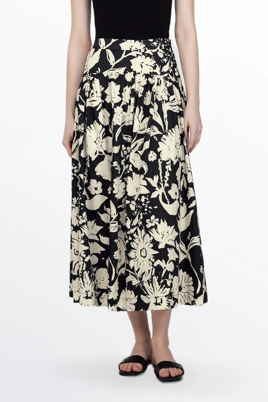 Radiant Print Skirt in Matte Cotton