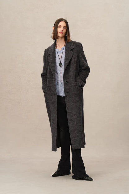 Deneb Long Coat in Alpaca Wool