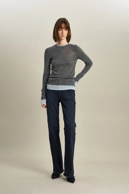 Laura Layered Look Sweater in Wool Knit