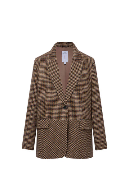 Meare Plaid Blazer in Merino Wool Houndstooth