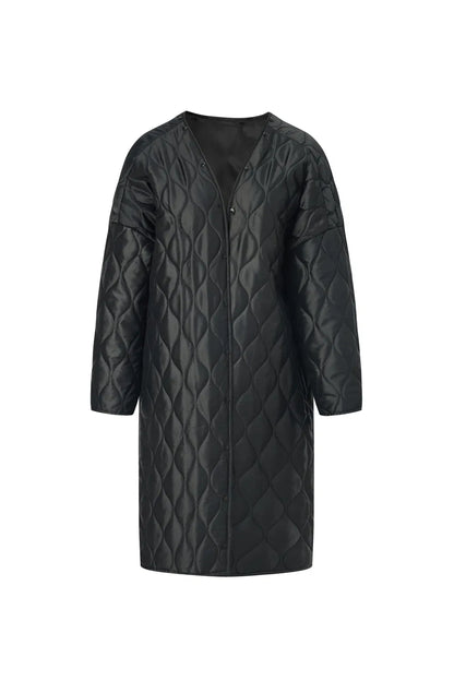 Almanarre Corduroy Paneled Quilted Trench Coat