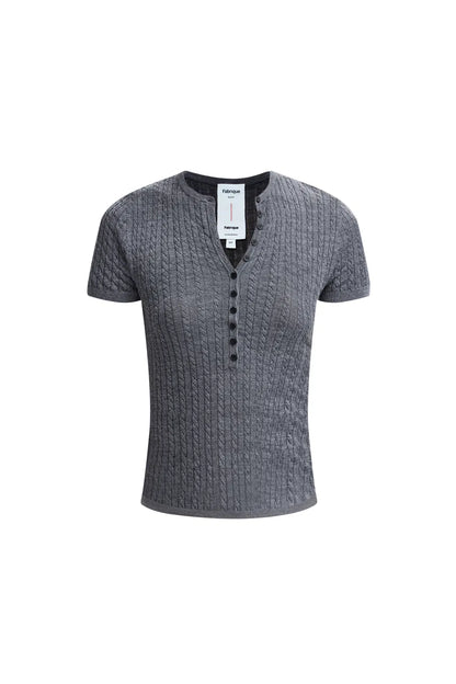 Lauren Cable Top in Merino Wool Knit