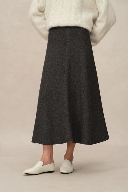 Zephyra Flared Skirt in Merino Wool Knit