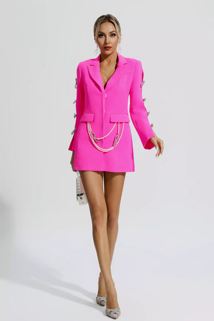 Macie Pembe İnci İşlemeli Blazer