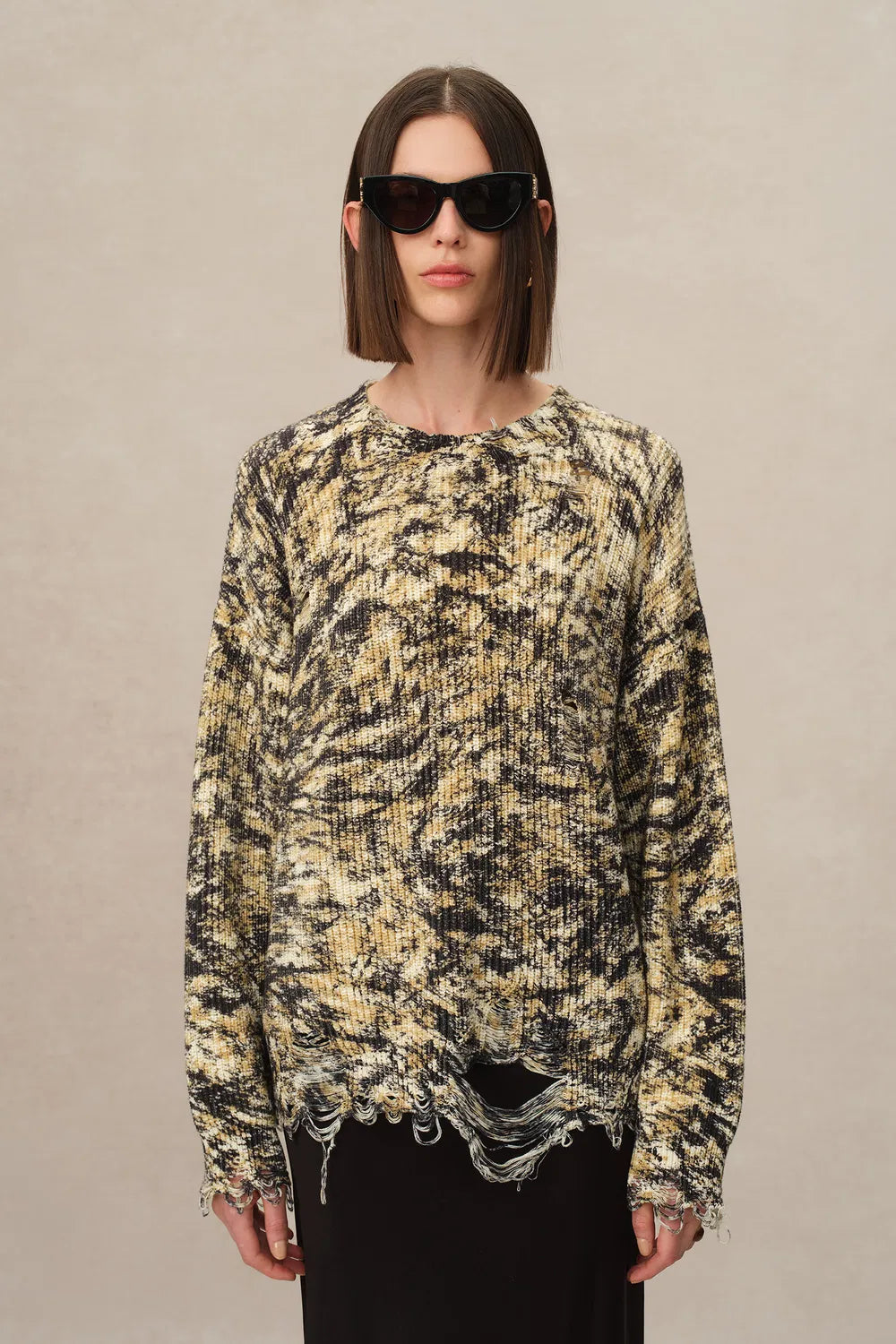 Hesper Animal Print Sweater in Chunky Cotton Knit