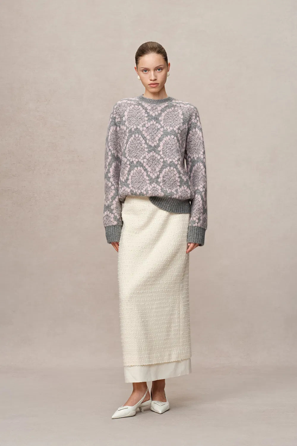 Masina Sequined Snake Zodiac Sweater in Chunky Merino Wool Knit