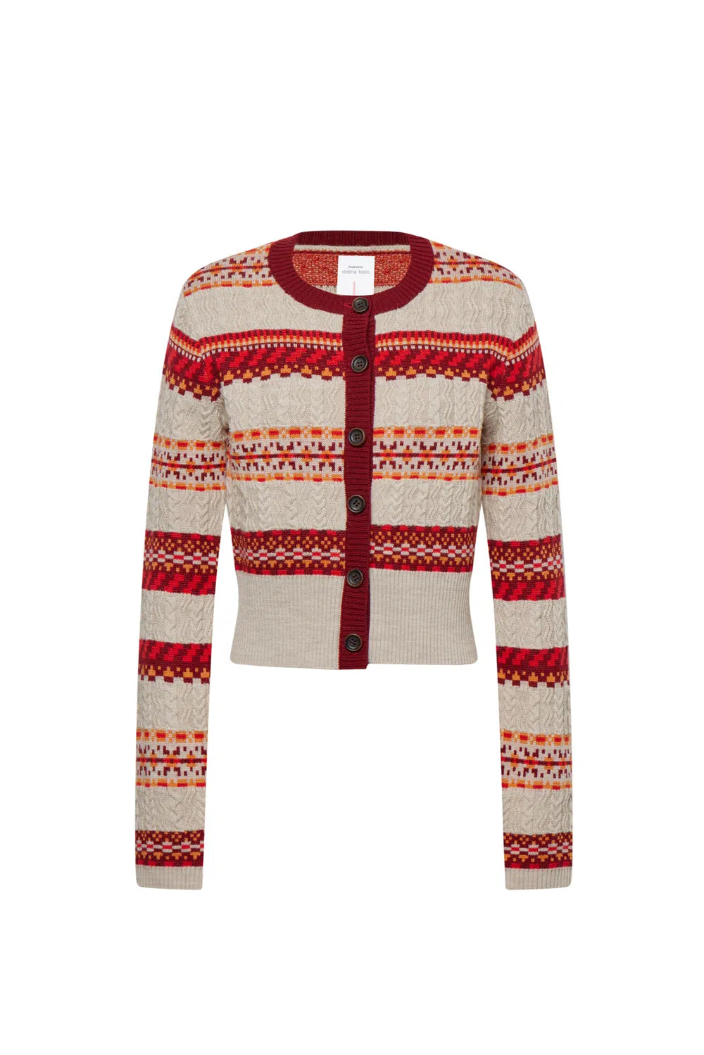 Ava Fair Isle Cardigan in Merino Wool Knit