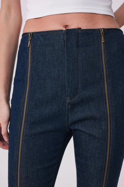 Antonio Zippered Pants in Tencel Denim