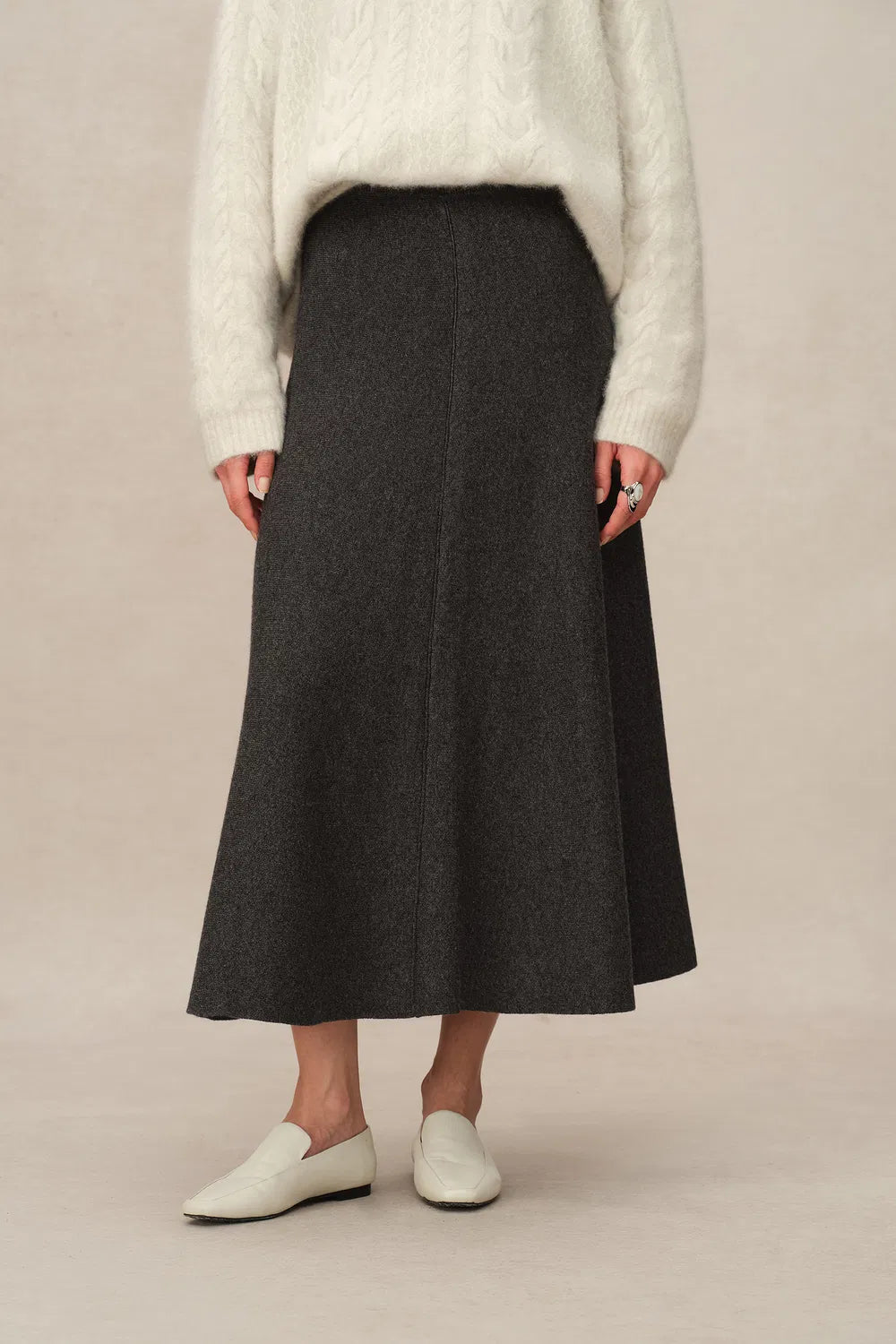 Zephyra Flared Skirt in Merino Wool Knit