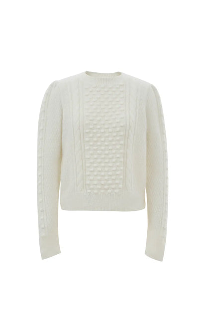 Eliza Cable Sweater in Mohair Knit