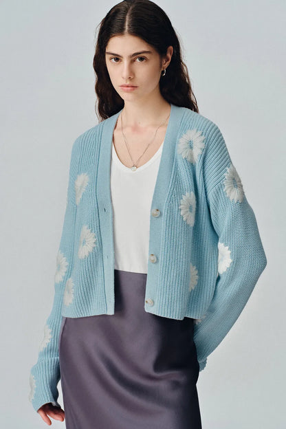 Dasiy Chunky Cardigan in Cotton Cashmere Knit