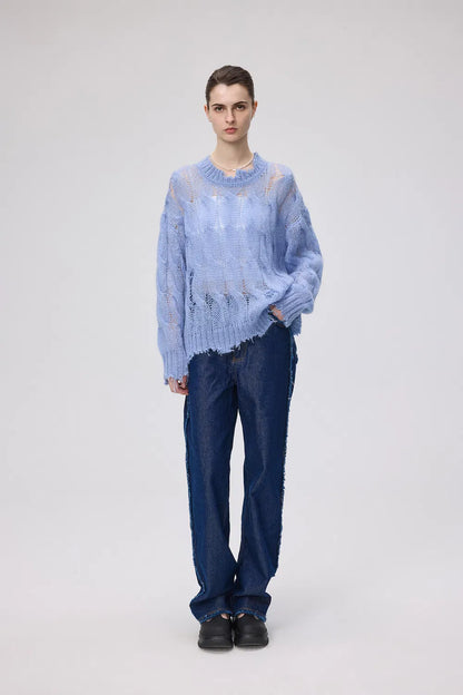 Cloud Loose Sweater in Mohair Wool Knit