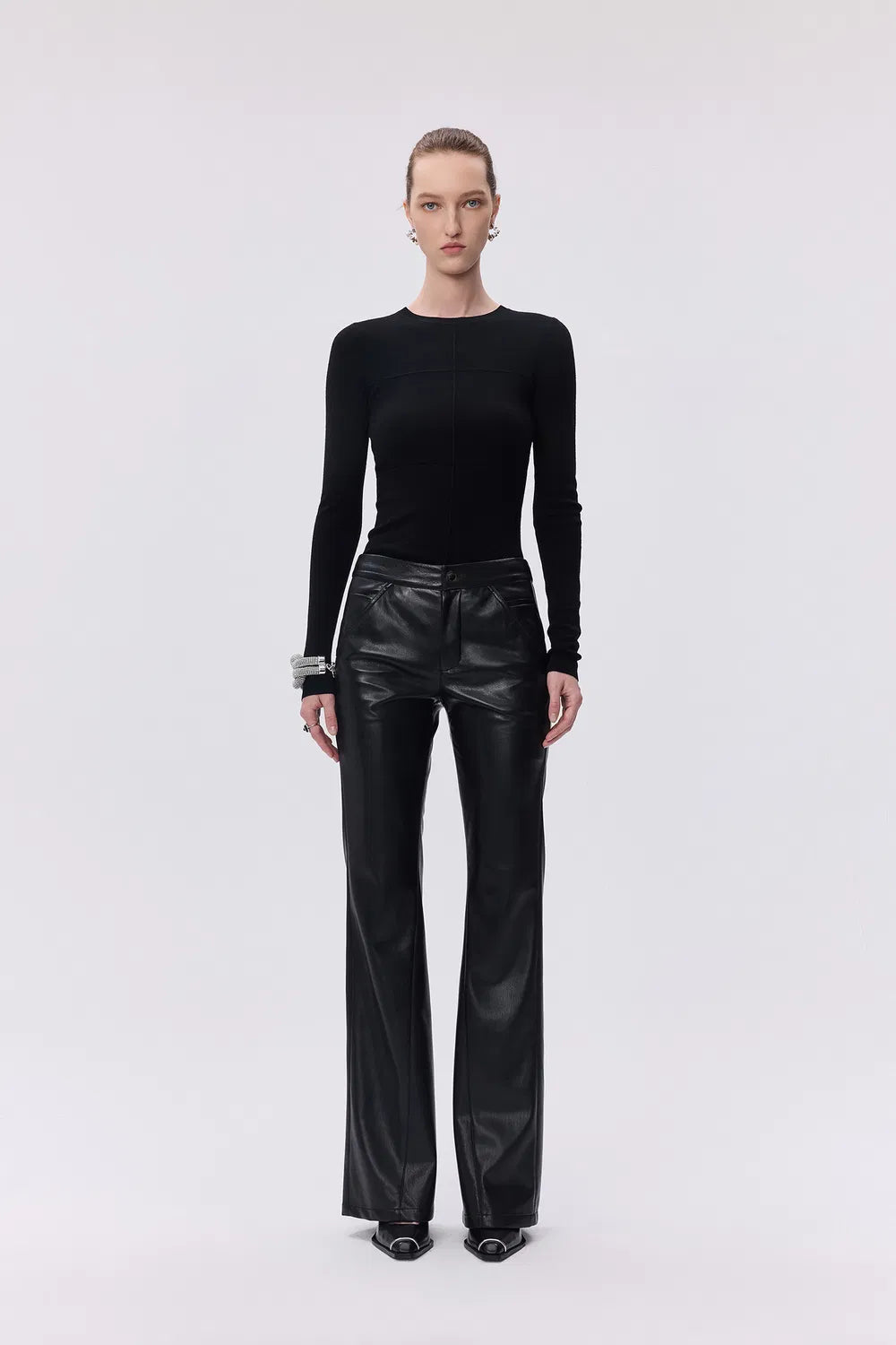 Gal Flare Pants in Vegan Leather