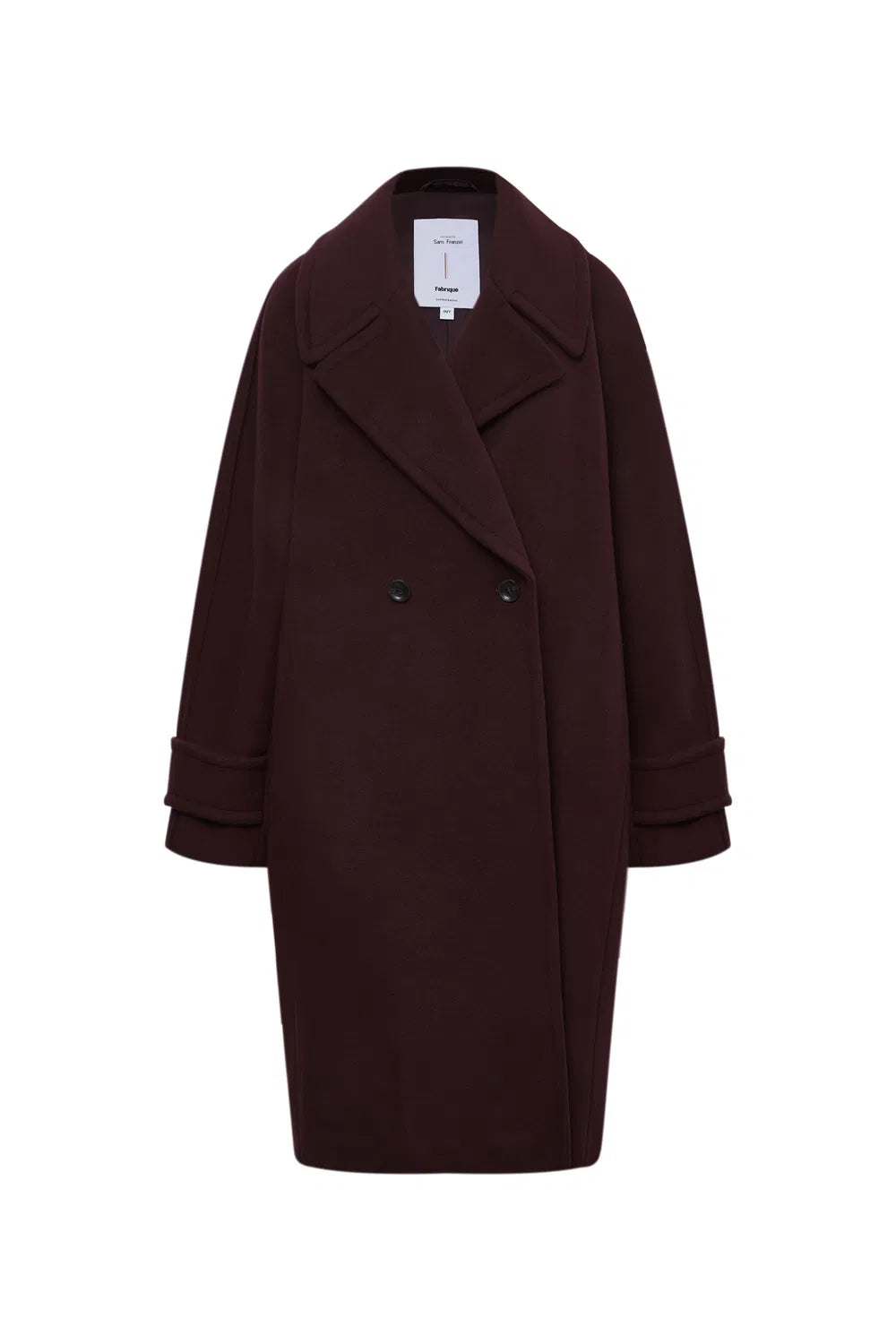 Emma Sailor Collar Oversized Coat in Merino Wool Single-Face Cloth