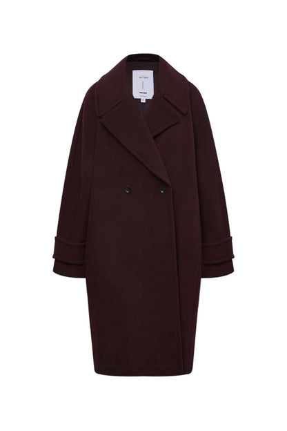 Emma Sailor Collar Oversized Coat in Merino Wool Single-Face Cloth