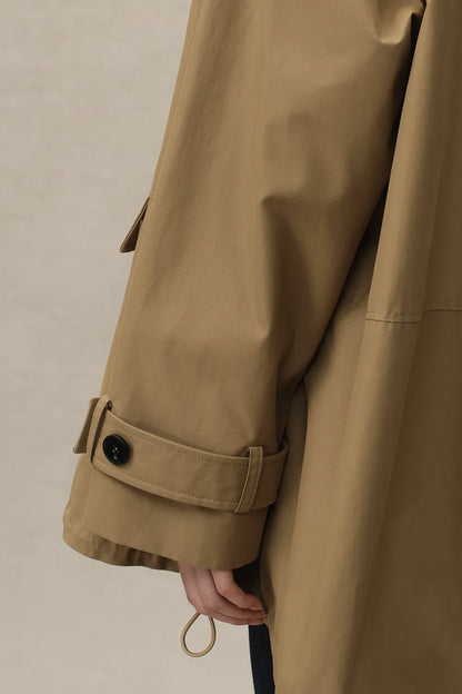 Cassian Short Trench Coat in Water-Repellent Cotton Blend