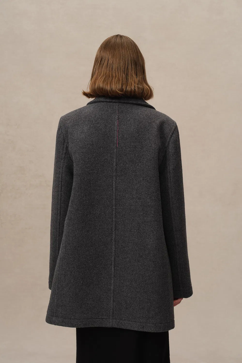 Beau Double-Breasted Coat in Single Face Wool