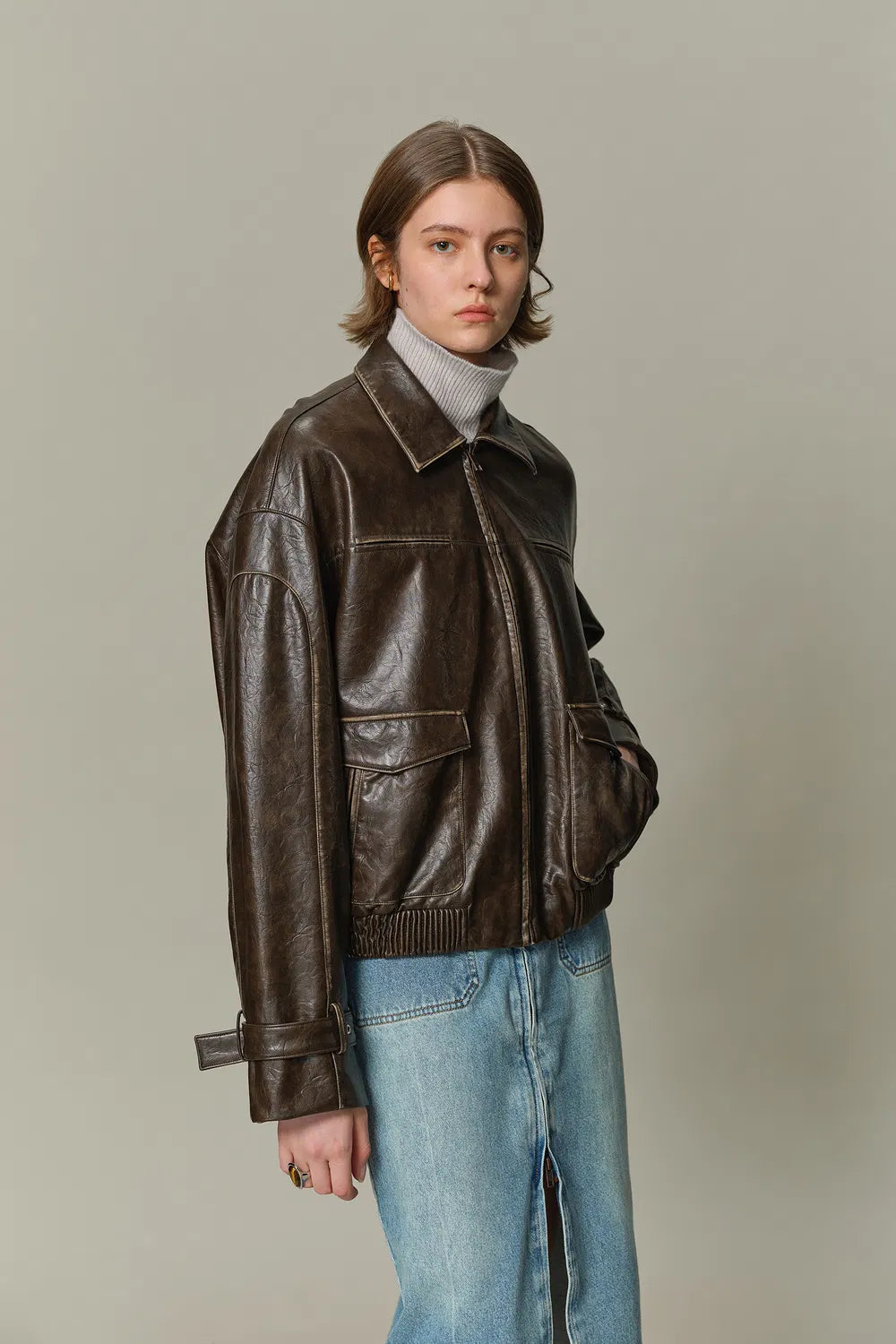 Mei Biker Jacket in Vegan Leather