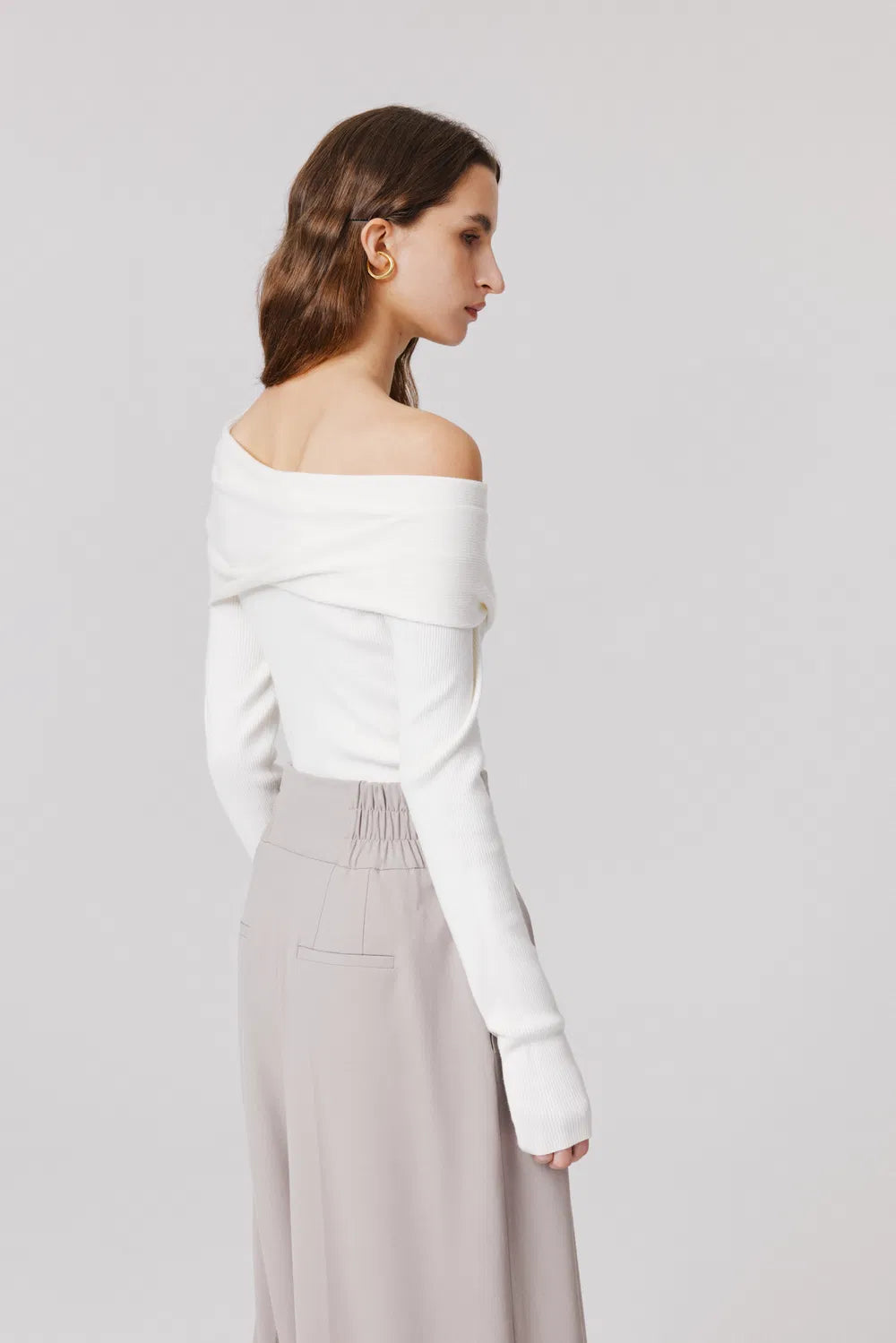 Venus Asymmetrical Sweater in Silk Wool Blend