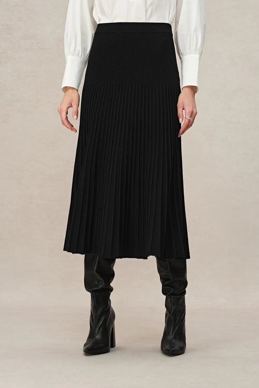 Grace Pleated Skirt in Anti-Pilling Tencel Blend Knit