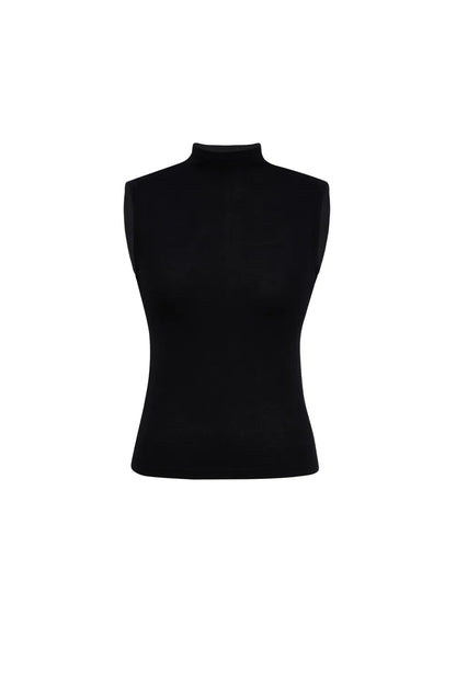 Anya Mock Neck Tank Top in Viscose Blend