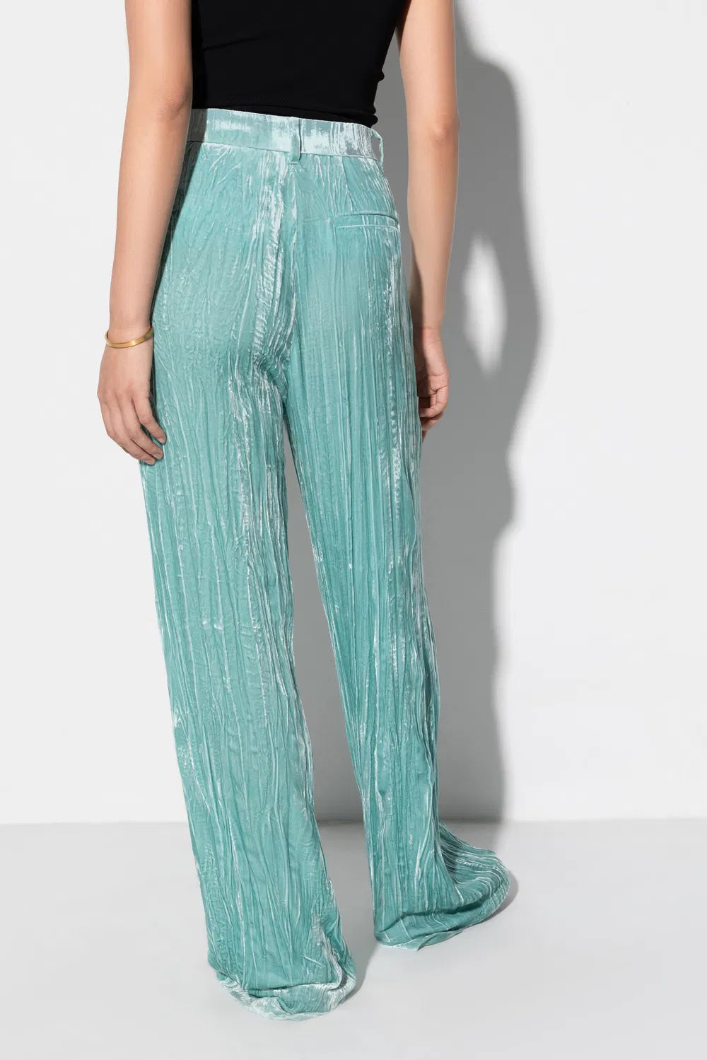 Dark Night Pleated Trousers in Silk Velvet