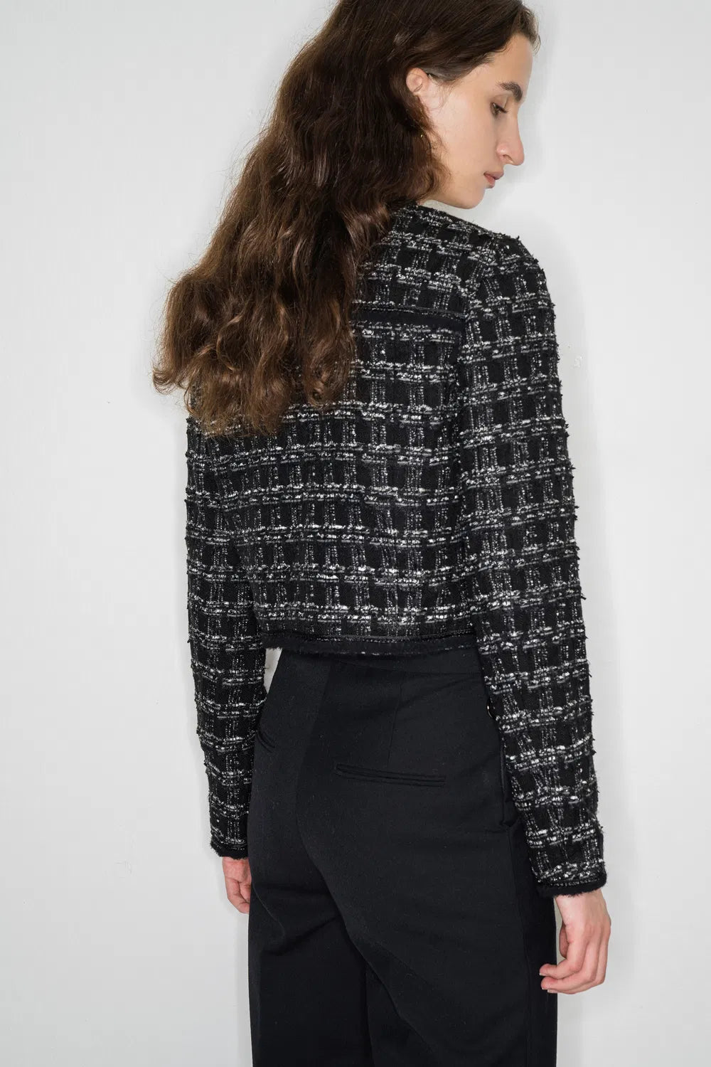 Le Saint-Honor Metallic Button Short Coat in Parisian-Inspired Tweed