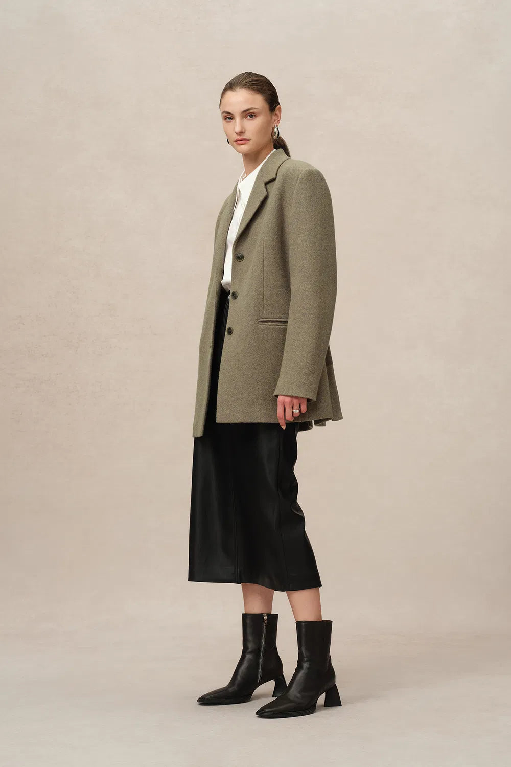 Fran Boxy Blazer in Wool Tweed