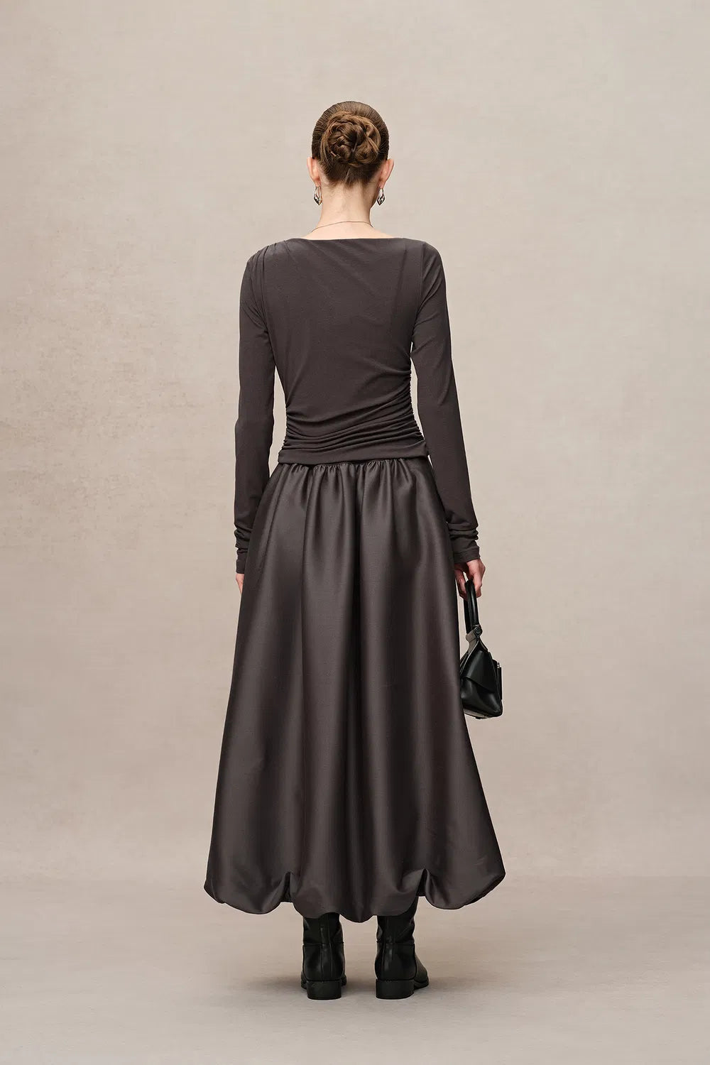 Cindy Bubble Dress in Tencel Wool Knit and Silk Wool Blend