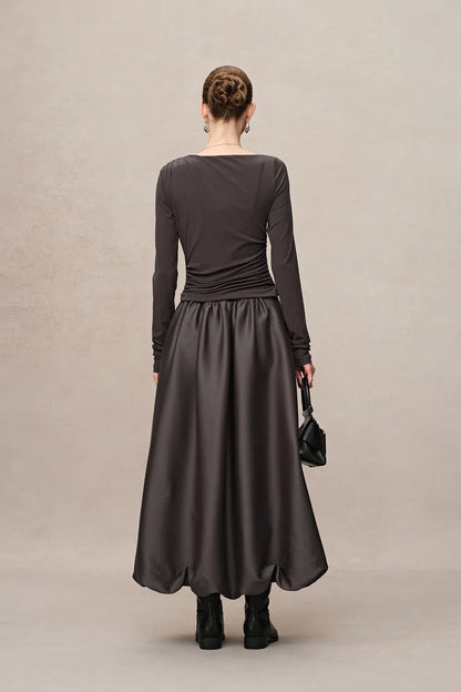 Cindy Bubble Dress in Tencel Wool Knit and Silk Wool Blend