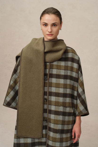 Eila Wool Scarf Coat in Double-Face Merino Wool