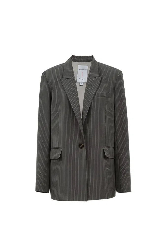 Hana Striped Blazer in Fine Worsted Wool