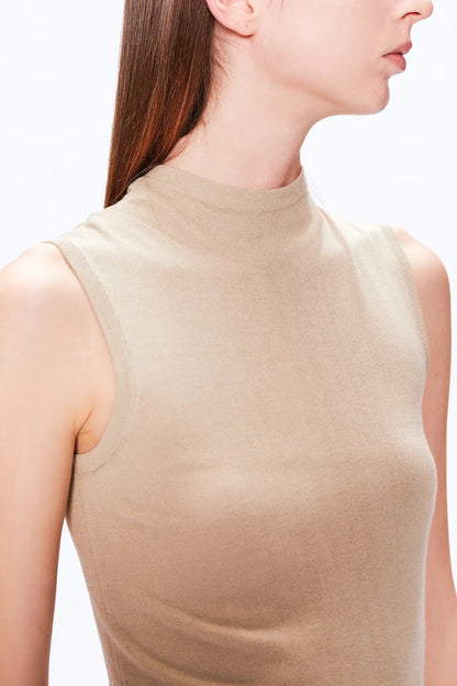 Anya Turtle Neck Tank Top in Viscose Blend