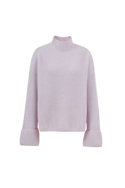 Victoria Mock Neck Sweater in Merino-Cashmere Blend Knit