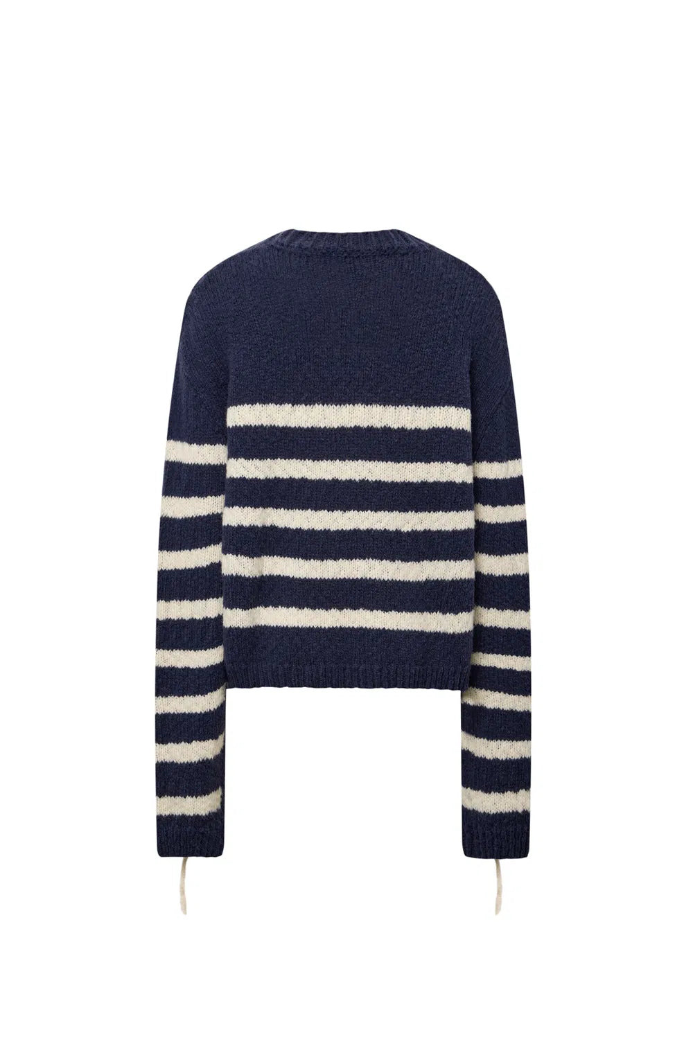 Kirsten Striped Pullover Sweater in Wool Blend Bouclé Knit