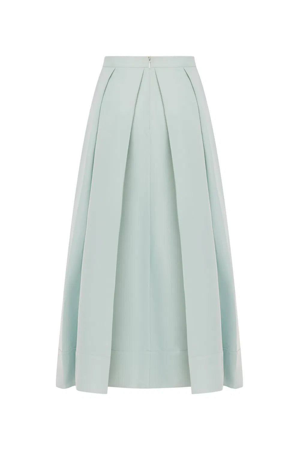 Cici A Line Pleated Flare Skirt in Crystal Flow Satin