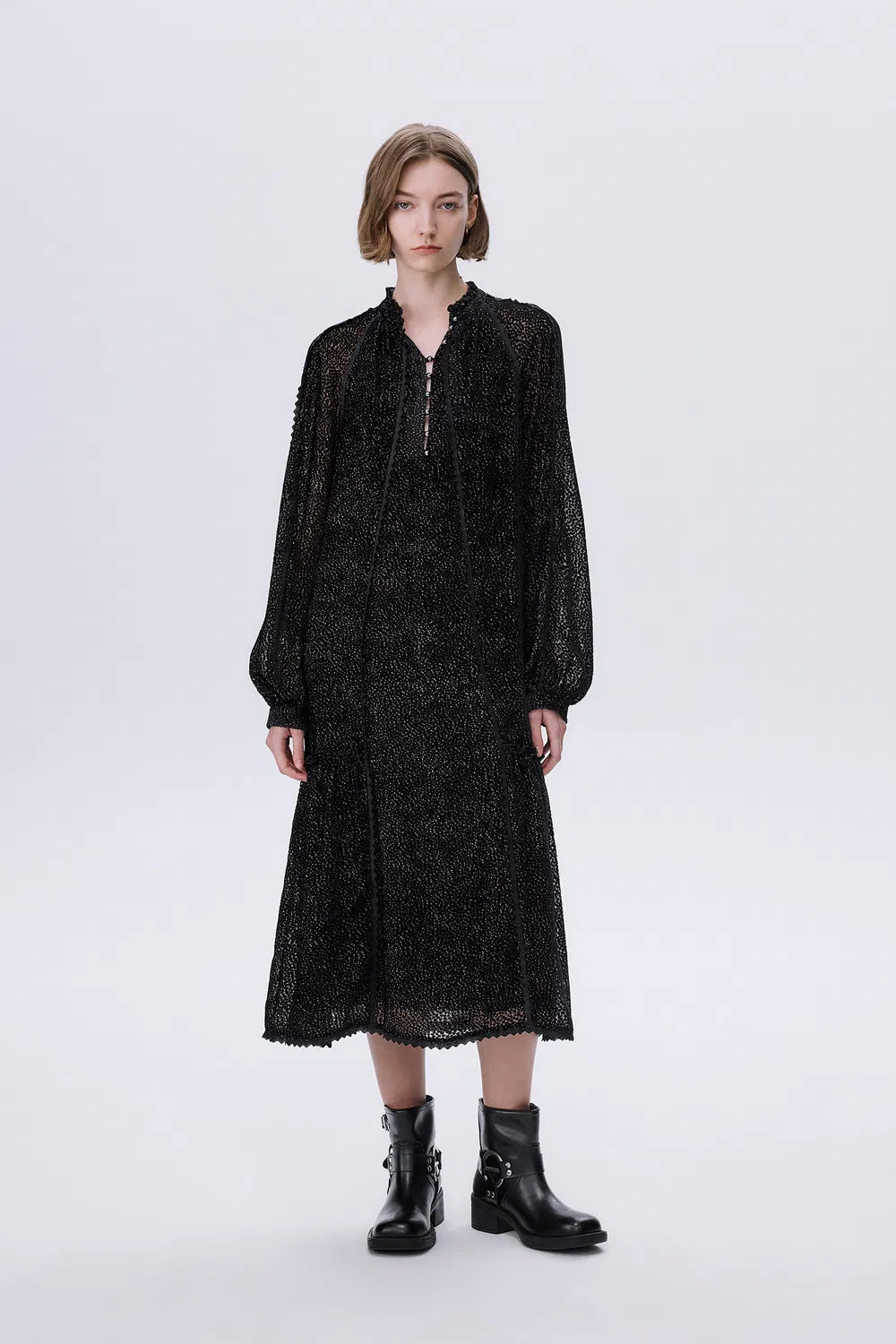 Dakota Lace Cut-Out Dress in Velvet Devoré