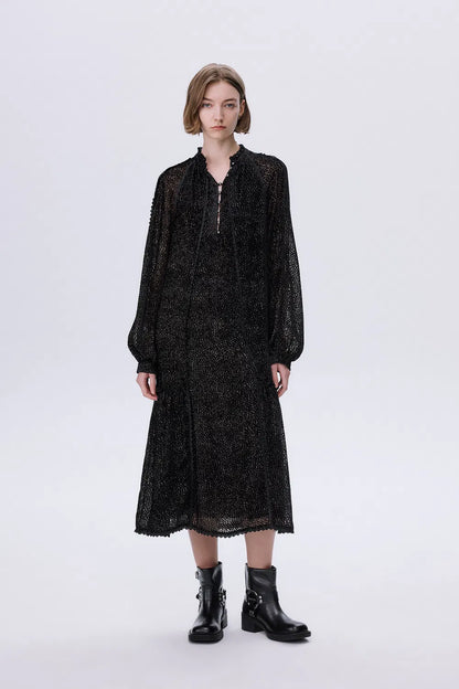 Dakota Lace Cut-Out Dress in Velvet Devoré