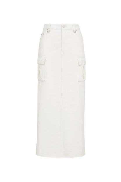 Lara Cargo Maxi Skirt in Cotton Denim