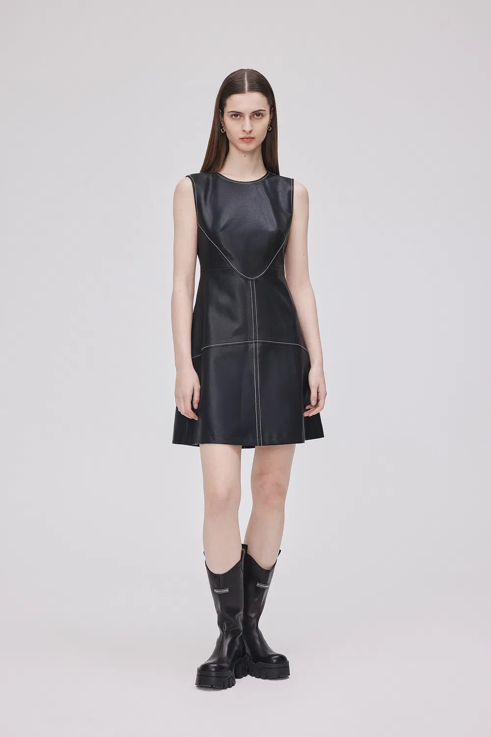 Amaya Dress in Vegan Leather