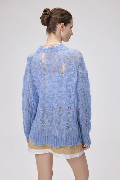 Cloud Loose Sweater in Mohair Wool Knit