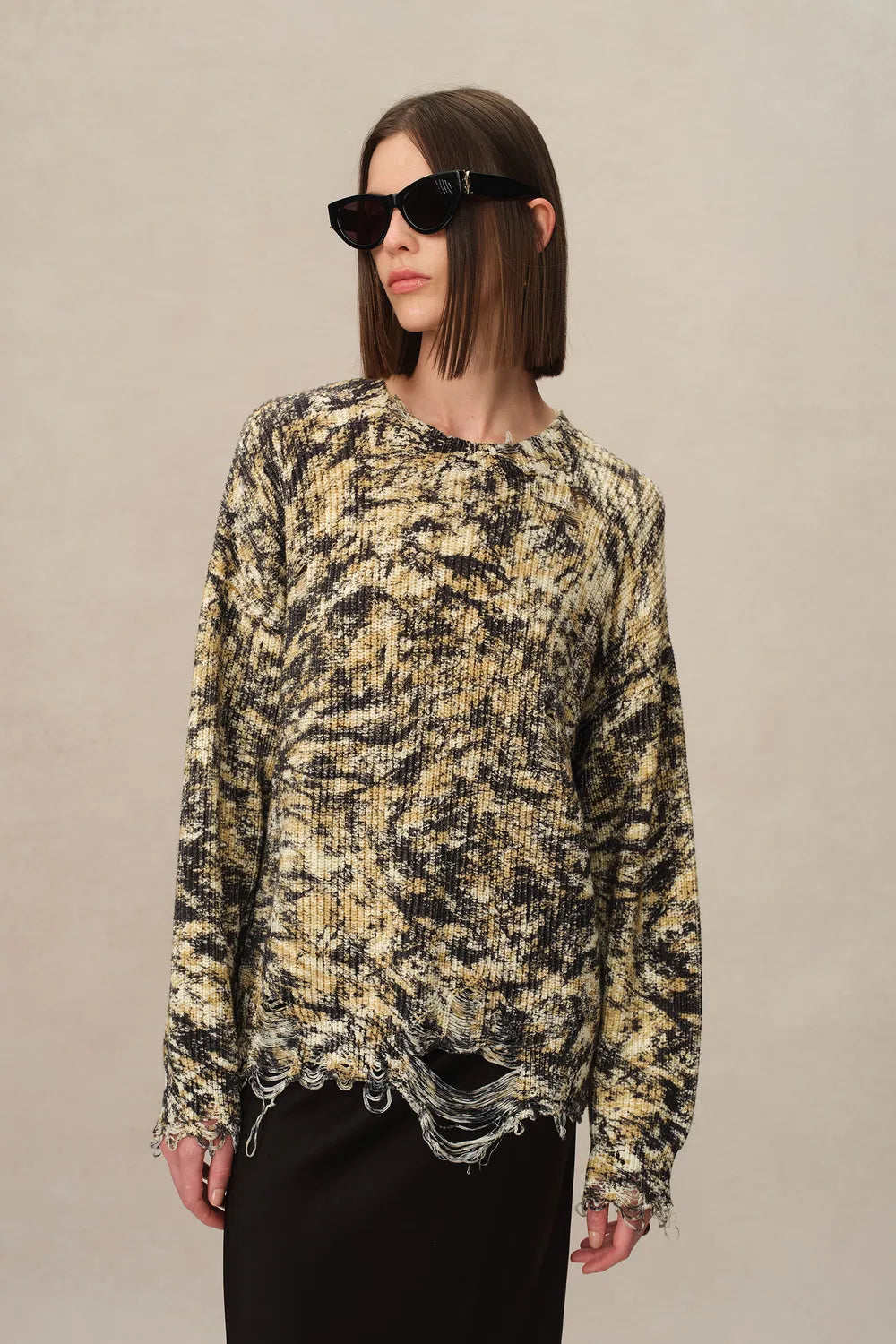 Hesper Animal Print Sweater in Chunky Cotton Knit