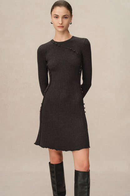 Celeste Fitted Dress in Merino Wool Knit