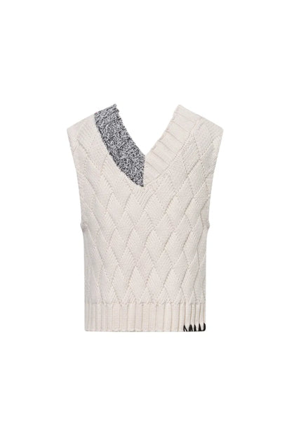 Coco Reversible Knit Vest in Chunky Wool