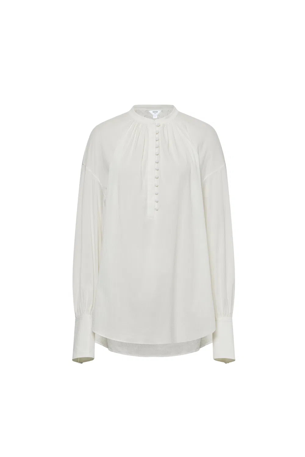 Lila Stand Collar Blouse in Tencel-Cotton